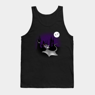 Cute Ghost Cat Halloween Spooky Cartoon Tank Top